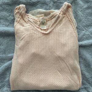 We The Free Soft Pink Textured Knit Top